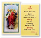 What The Lord Asks Laminated Prayer Card