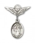 Pin Badge with St. Boniface Charm and Angel with Smaller Wings Badge Pin