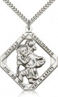 Large St. Christopher Necklace Open-Cut Diamond Shape