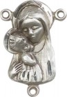 Madonna &amp; Child Sterling Silver Rosary Centerpiece