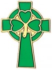 Celtic Clover Cross Lapel Pin - 1"