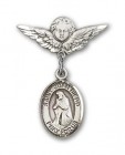 Pin Badge with St. Juan Diego Charm and Angel with Smaller Wings Badge Pin