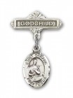 Pin Badge with St. Gerard Charm and Godchild Badge Pin