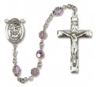 St. Michael the Archangel Sterling Silver Heirloom Rosary Squared Crucifix