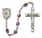 St. Maximilian Kolbe Sterling Silver Heirloom Rosary Squared Crucifix