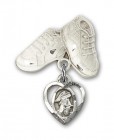 Baby Badge with Guardian Angel Charm and Baby Boots Pin