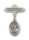 Pin Badge with St. Francis Xavier Charm and Godchild Badge Pin