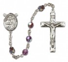 Saints Cosmas and Damian Sterling Silver Heirloom Rosary Squared Crucifix