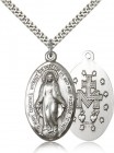 Men's High Relief Miraculous Medal Necklace