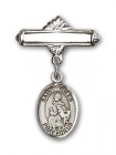Pin Badge with St. Giles Charm and Polished Engravable Badge Pin