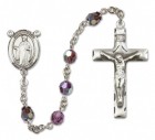 St. Justin Sterling Silver Heirloom Rosary Squared Crucifix