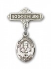Pin Badge with St. Alexander Sauli Charm and Godchild Badge Pin