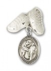 Pin Badge with St. Columbanus Charm and Baby Boots Pin