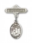 Pin Badge with St. John the Baptist Charm and Godchild Badge Pin