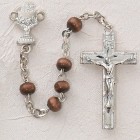 Boy's First Communion Rosary with Wood Beads