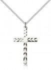 Women's Contemporary Etched Cross Necklace