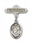 Baby Badge with Our Lady of Mercy Charm and Godchild Badge Pin