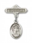 Pin Badge with St. Nicholas Charm and Godchild Badge Pin