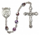 St. Viator of Bergamo Sterling Silver Heirloom Rosary Fancy Crucifix