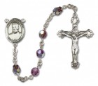 Blessed Miguel Pro Sterling Silver Heirloom Rosary Fancy Crucifix