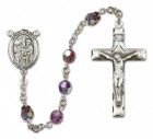 St. Jerome Sterling Silver Heirloom Rosary Squared Crucifix