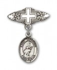 Pin Badge with St. Tarcisius Charm and Badge Pin with Cross