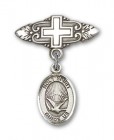 Pin Badge with Holy Spirit Charm and Badge Pin with Cross
