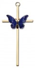 Resurrection Butterfly Wall Cross in Blue 6"