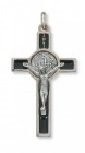 St. Benedict Black and Silver Corpus Crucifix Pendant - 2“H