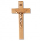Traditional Oak Wood Wall Crucifix - 10 inch