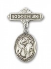Pin Badge with St. Columbanus Charm and Godchild Badge Pin