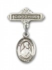 Pin Badge with St. Thomas the Apostle Charm and Godchild Badge Pin