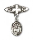 Pin Badge with St. Anastasia Charm and Badge Pin with Cross