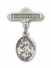 Pin Badge with St. Januarius Charm and Godchild Badge Pin
