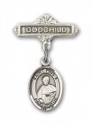 Pin Badge with St. Pius X Charm and Godchild Badge Pin