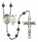 Men's Guardian Angel National Guard Silver Plated Rosary