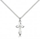 Small Cross Necklace with Etched Tips