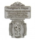 St. Florian Firefighter Prayer Visor Clip, Pewter - 2 1/8“H