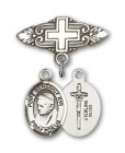 Pin Badge with Pope Benedict XVI Charm and Badge Pin with Cross
