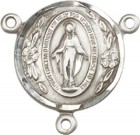 Round Miraculous Medal Rosary Centerpiece