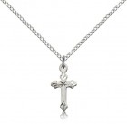 Beautiful Etched Tip Cross Necklace