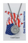 Round St. Michael Coast Guard Medal with Prayer Card