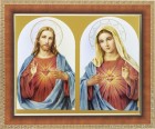 Sacred Heart and Immaculate Heart 8x10 Framed Print Under Glass