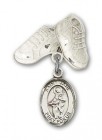 Pin Badge with St. Jane of Valois Charm and Baby Boots Pin