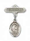 Pin Badge with St. Dymphna Charm and Godchild Badge Pin