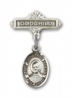 Pin Badge with St. Josemaria Escriva Charm and Godchild Badge Pin
