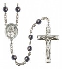 Men's Guardian Angel Protector Silver Plated Rosary