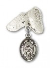 Pin Badge with St. Deborah Charm and Baby Boots Pin