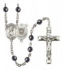 Men's St. Christopher Coast Guard Silver Plated Rosary