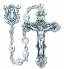 5mm Crystal Swarovski Bead Rosary in Sterling Silver